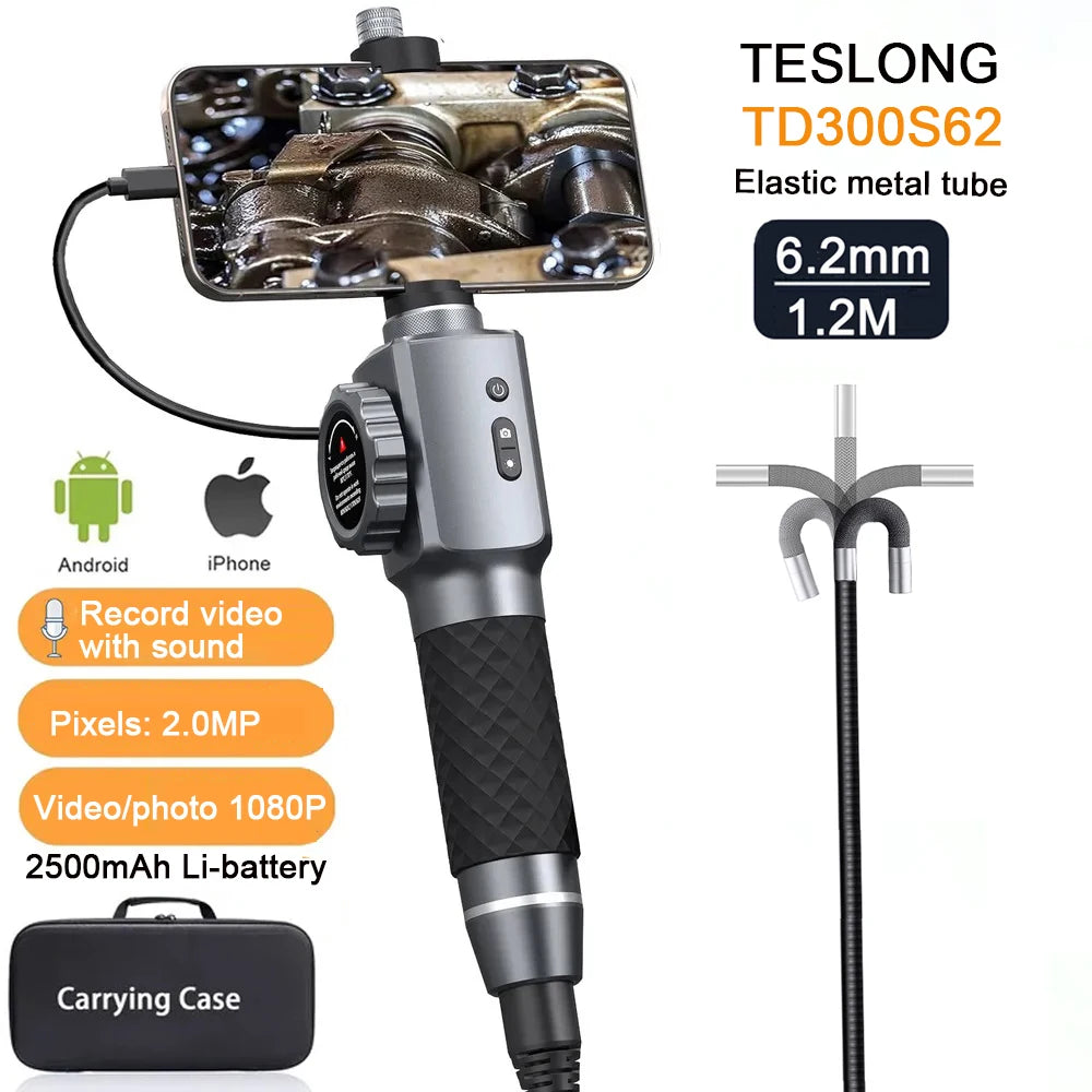 2.0MP 6.2mm Two Way Inspection Borescope 1.2m Smartphone