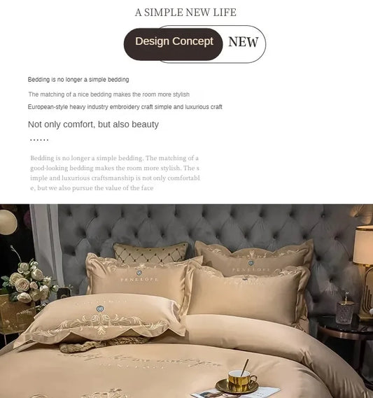 Premium Cotton 4-Piece Bed Sheet Set Ice Silk