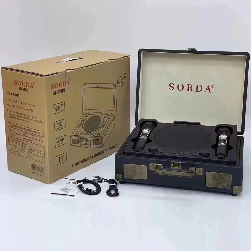 Portable Bluetooth Suitcase Speaker for Home and Outdoor Karaoke