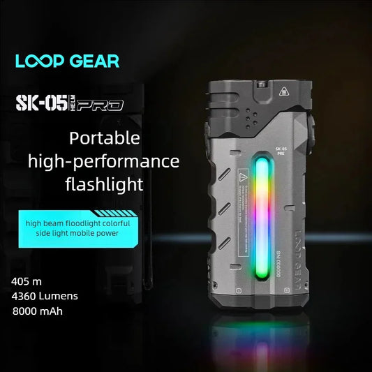 SK05 PRO LED Flashlight 4360LMS Long Range Rechargeable