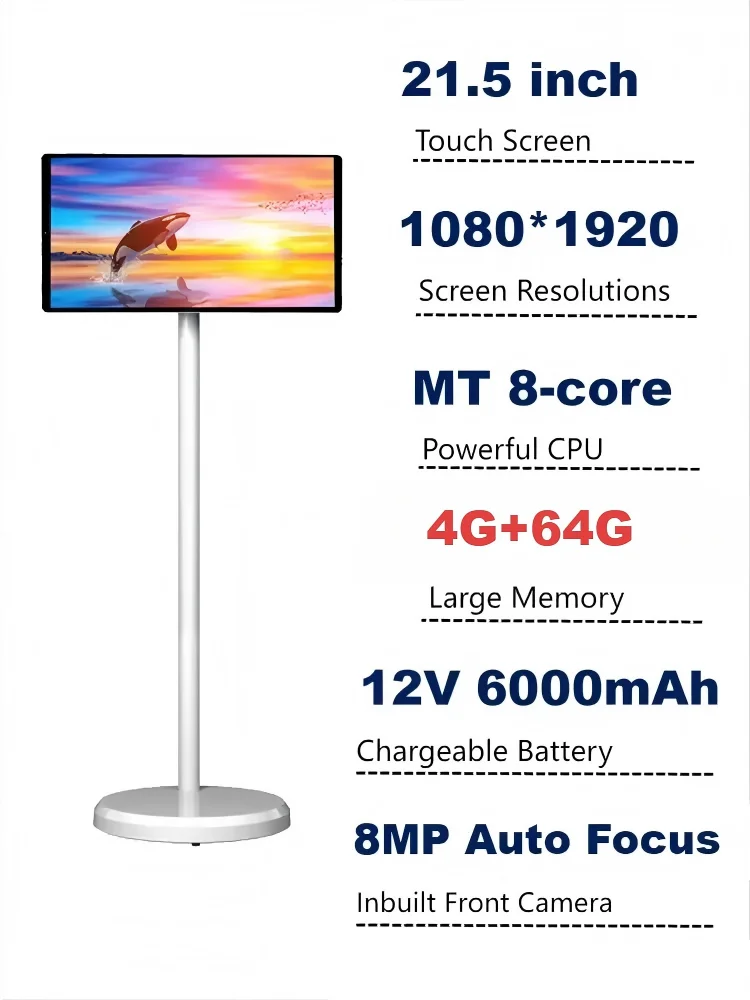 22 Inch Android Touch Screen Smart Display with Floor Stand