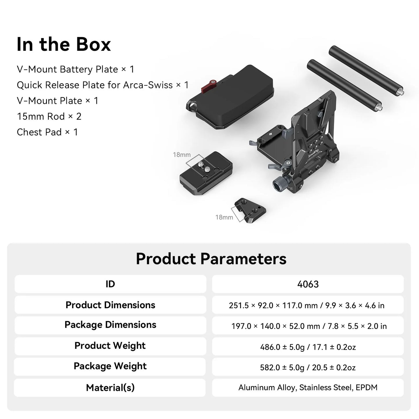 V-Mount Battery Plate with Quick Release for Cameras