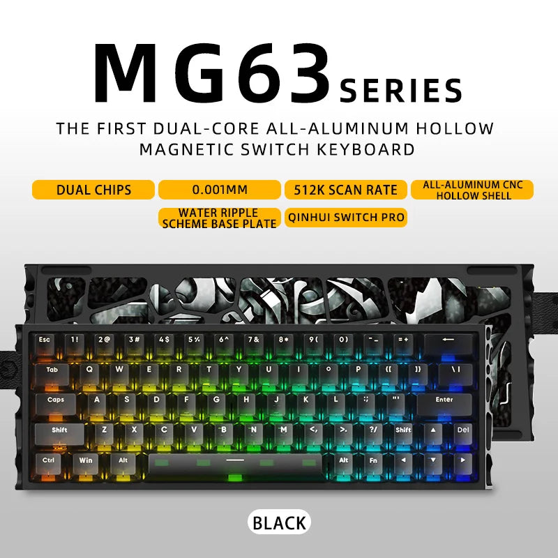 63 Percent Mechanical Gaming Keyboard with Magnetic Switches