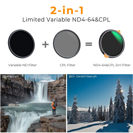 82mm 2in1 ND4-64 CPL Camera Lens Filter