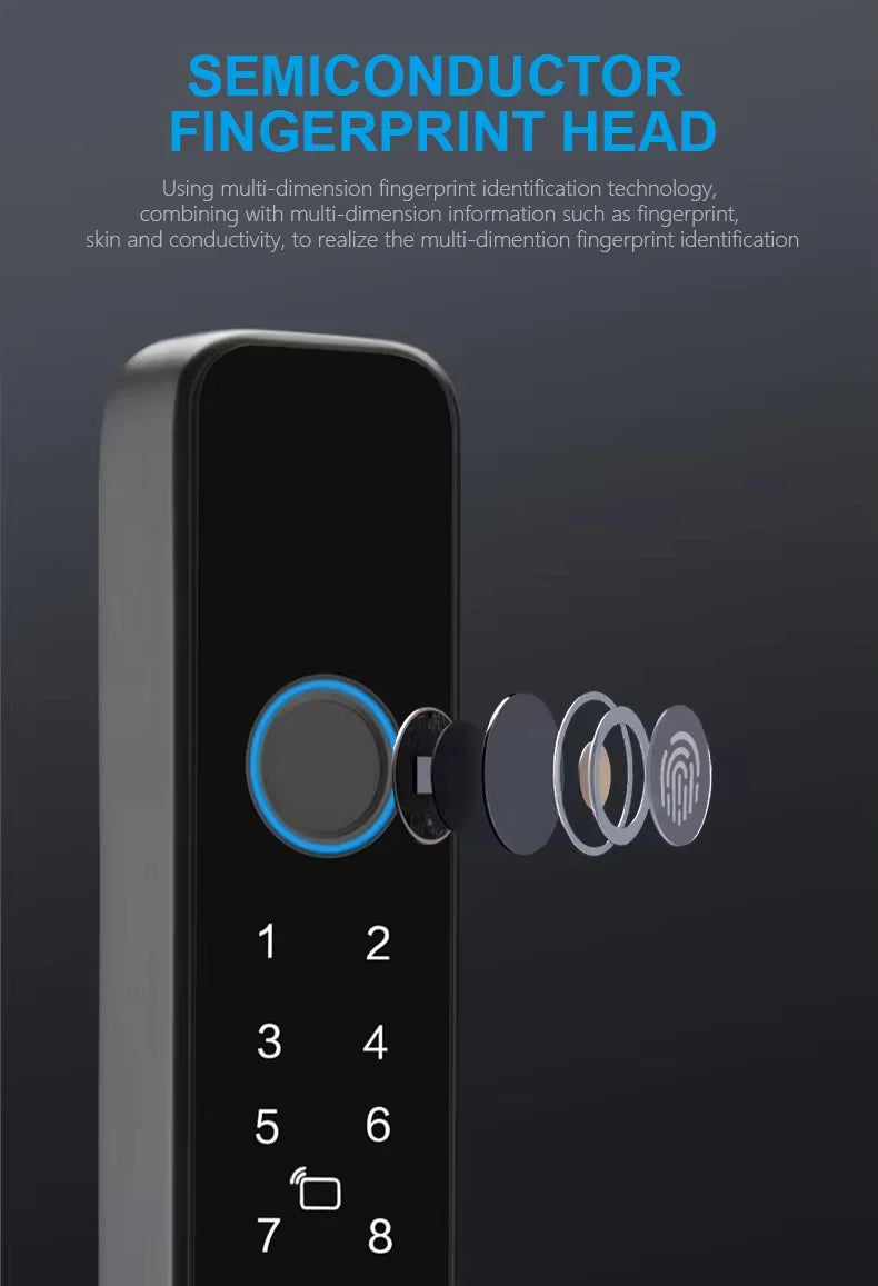 Keyless Sliding Door Lock with Fingerprint & Password