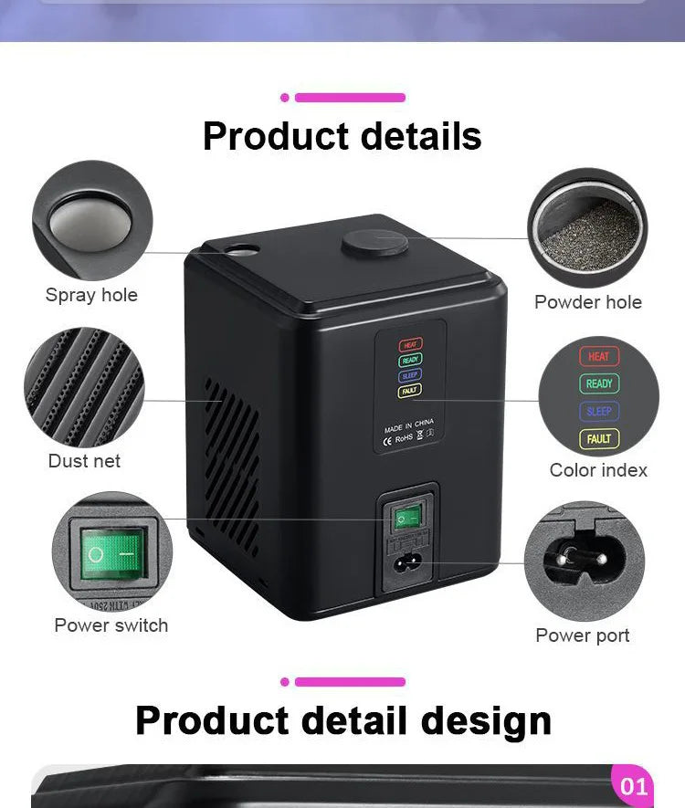 350W Mini Spark Machine with Remote Control Black