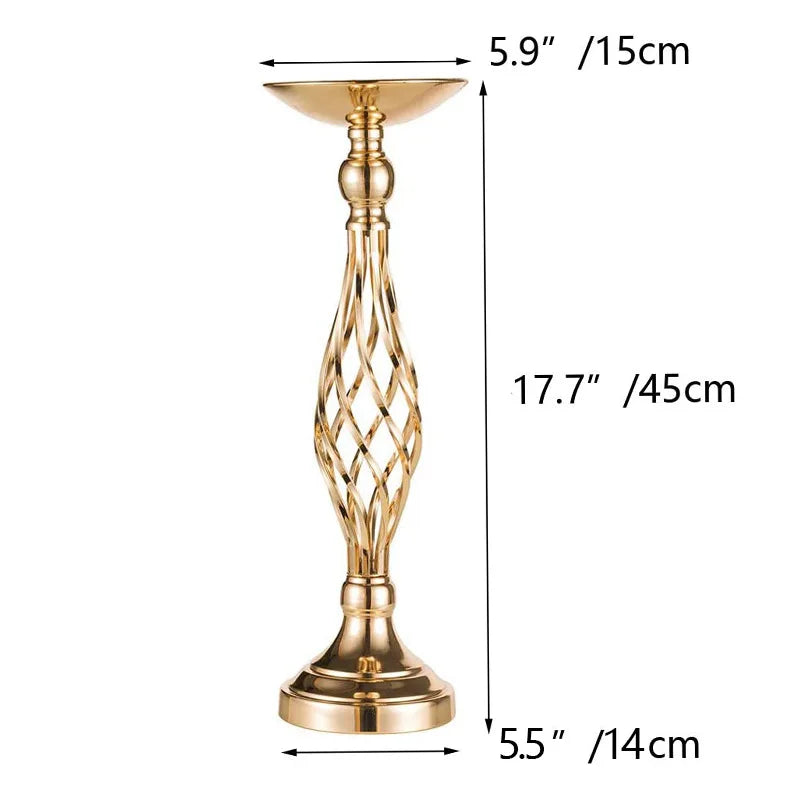 Gold 45cm Metal Vase Display for Elegant Arrangements