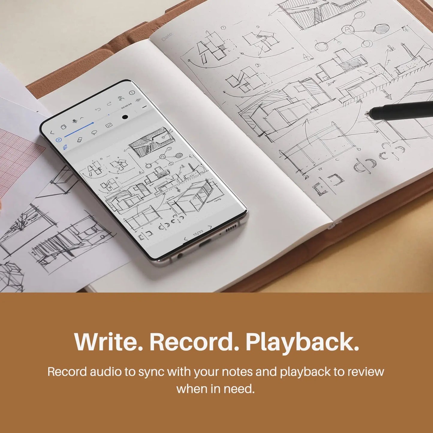 HUION Wireless Smart Writing Pad with Battery-Free Stylus