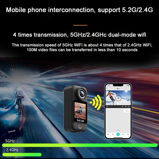 White 4K Sports Camera with Image Stabilization