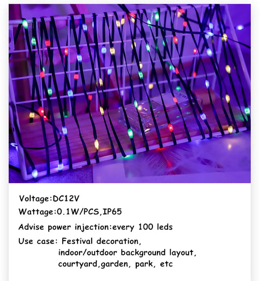 Pebble Pixel String Lights 5cm Pitch Clear Wire RGB Addressable LED