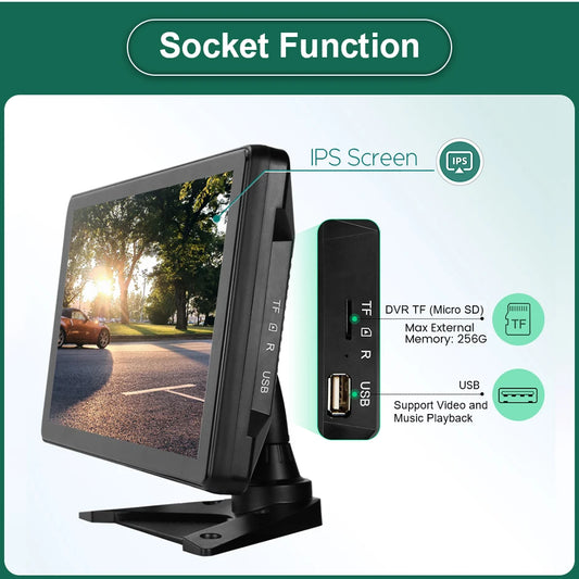10.36" Blind Spot Radar Car DVR 4 Cameras