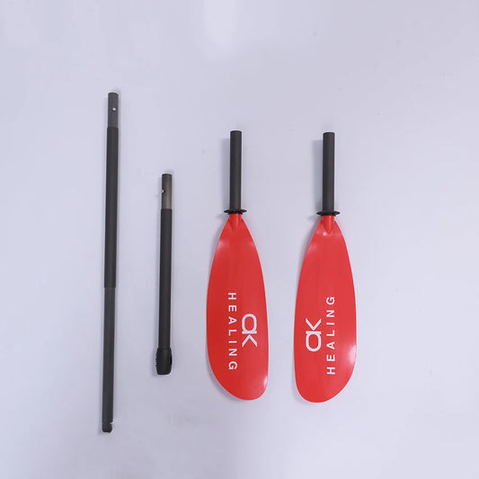 Red 4 Section Kayak Paddle Fibreglass Shaft SUP Oar