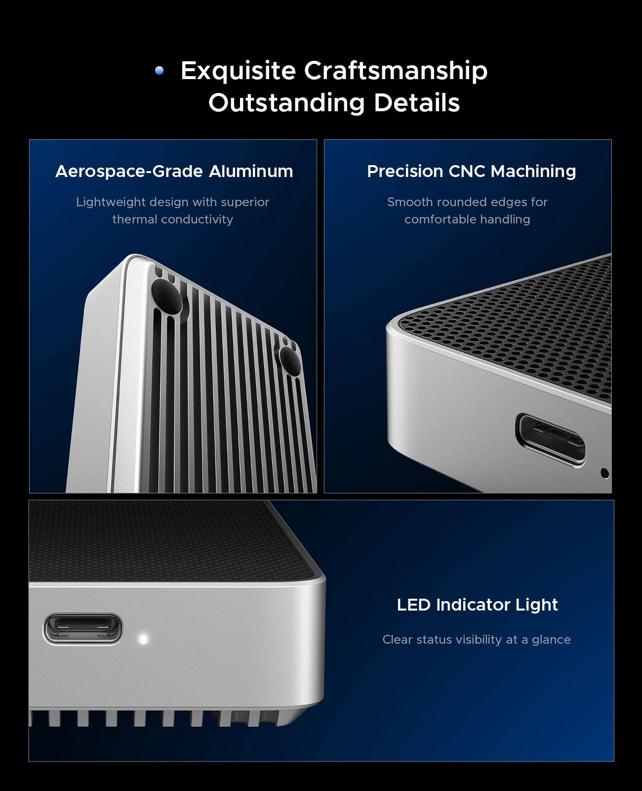 512GB High-Speed Thunderbolt 5 SSD Enclosure with Fan