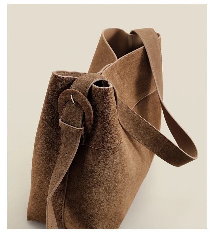 Retro Caramel Suede Women’s Commuter Bag