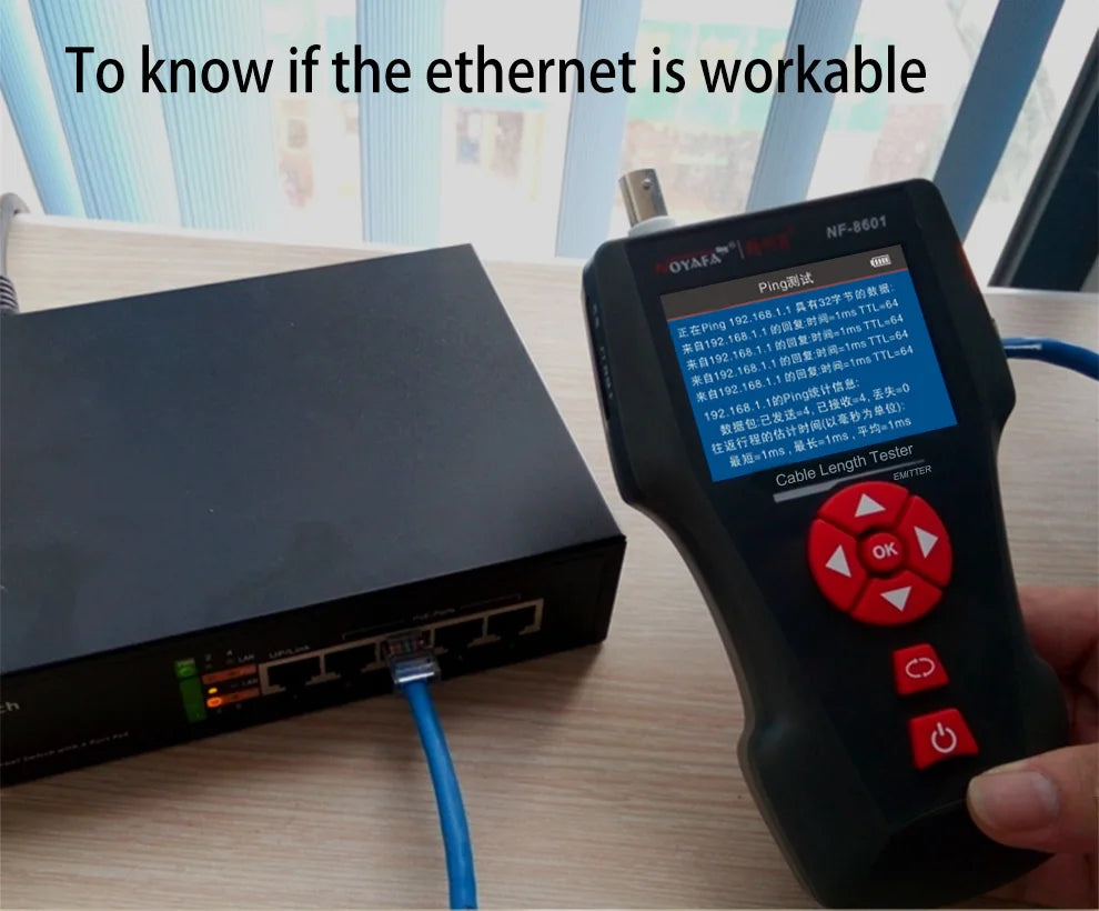 Multifunction Network Cable Tester with PoE and Wire Tracking