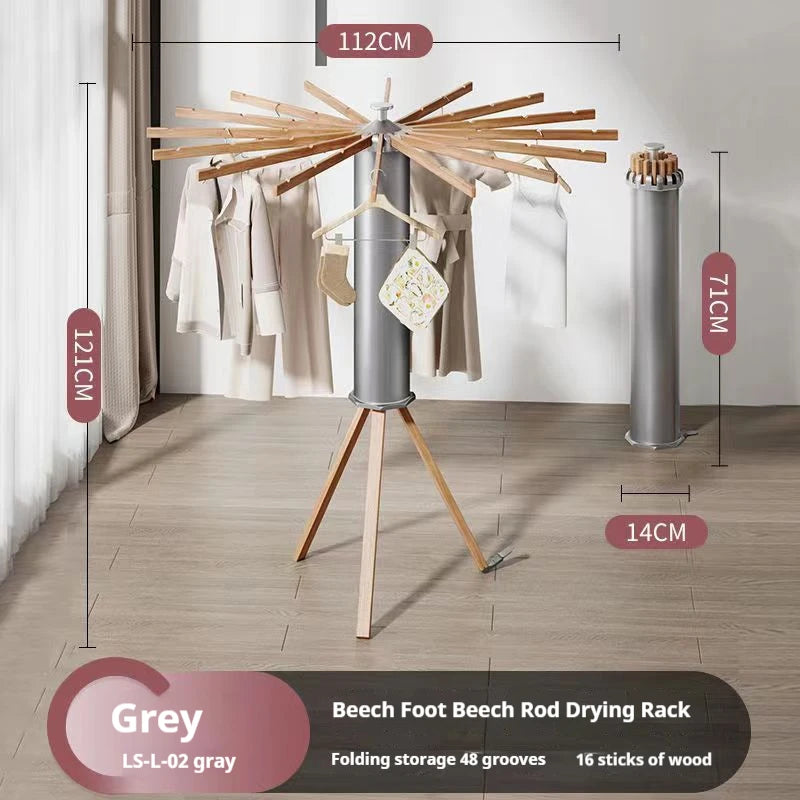 Compact Grey Clothes Drying Rack Foldable Tripod