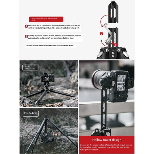 Heavy-Duty Carbon Fiber Tripod for Professional Photography