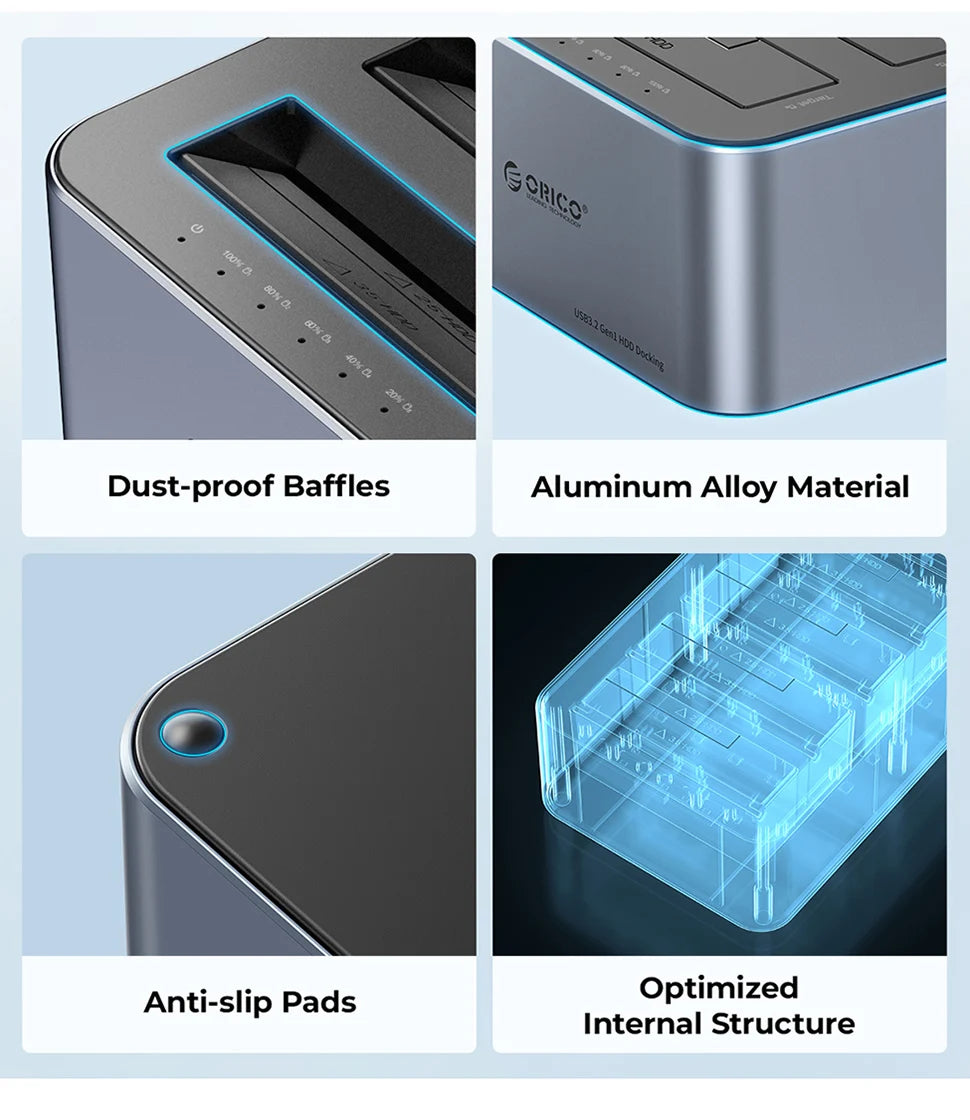 USB C 3.2 Gen 1 4 Bay HDD SSD Duplicator