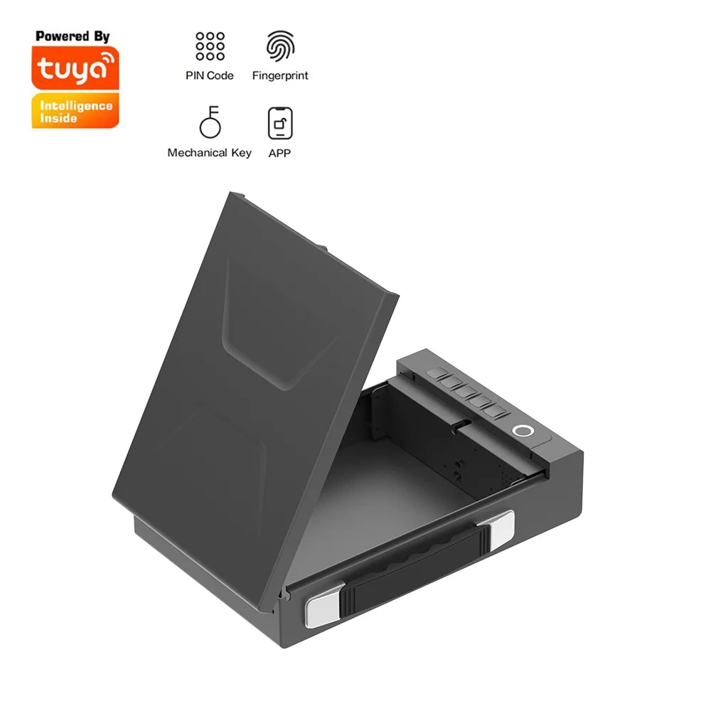 Portable Biometric Gun Safe Fingerprint Password Key Unlock