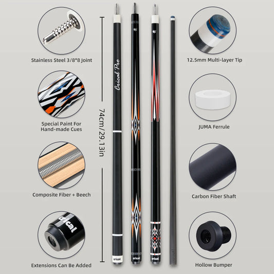 Lightweight Protective Case for 3-Piece Billiard Cue