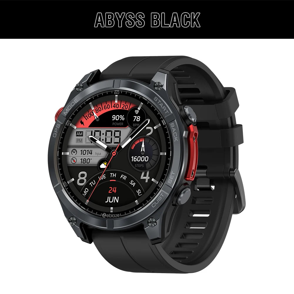 Portable 1.43 inch AMOLED GPS Smartwatch with Flashlight