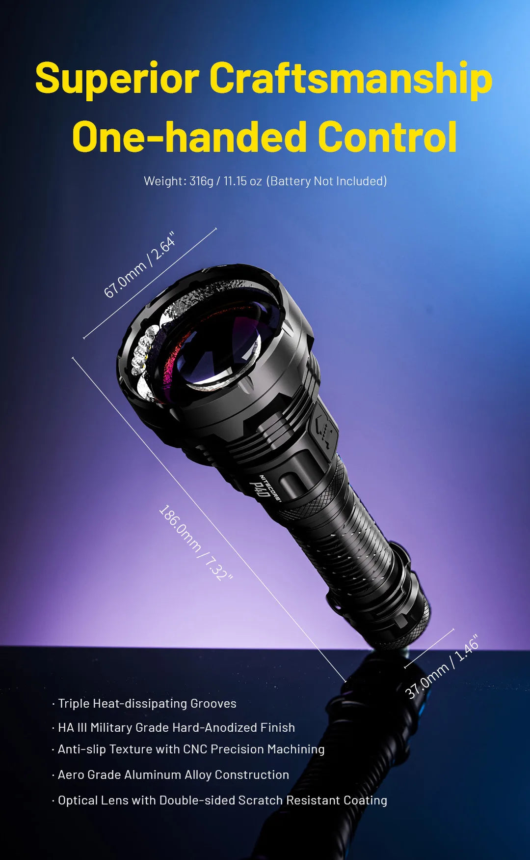 High-Power Search and Rescue Flashlight with 5500mAh Battery