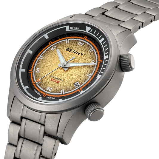 Men’s Diver Watch 20ATM Luminous Orange Dial