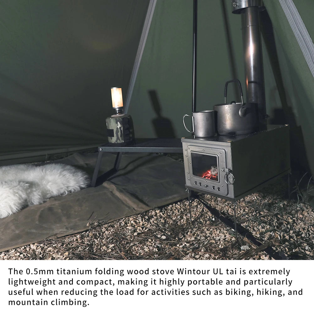 Foldable Titanium Wood-Burning Stove Lightweight and Portable