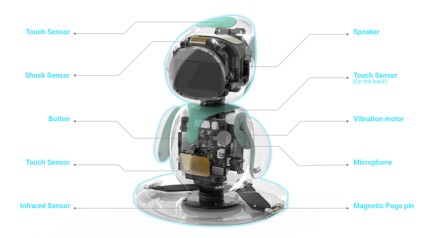 Sky Blue Smart AI Robot with Touch Interaction