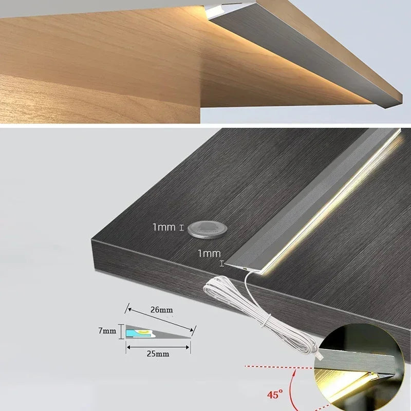 Cold White 100CM LED Wardrobe Lights Black 10pcs