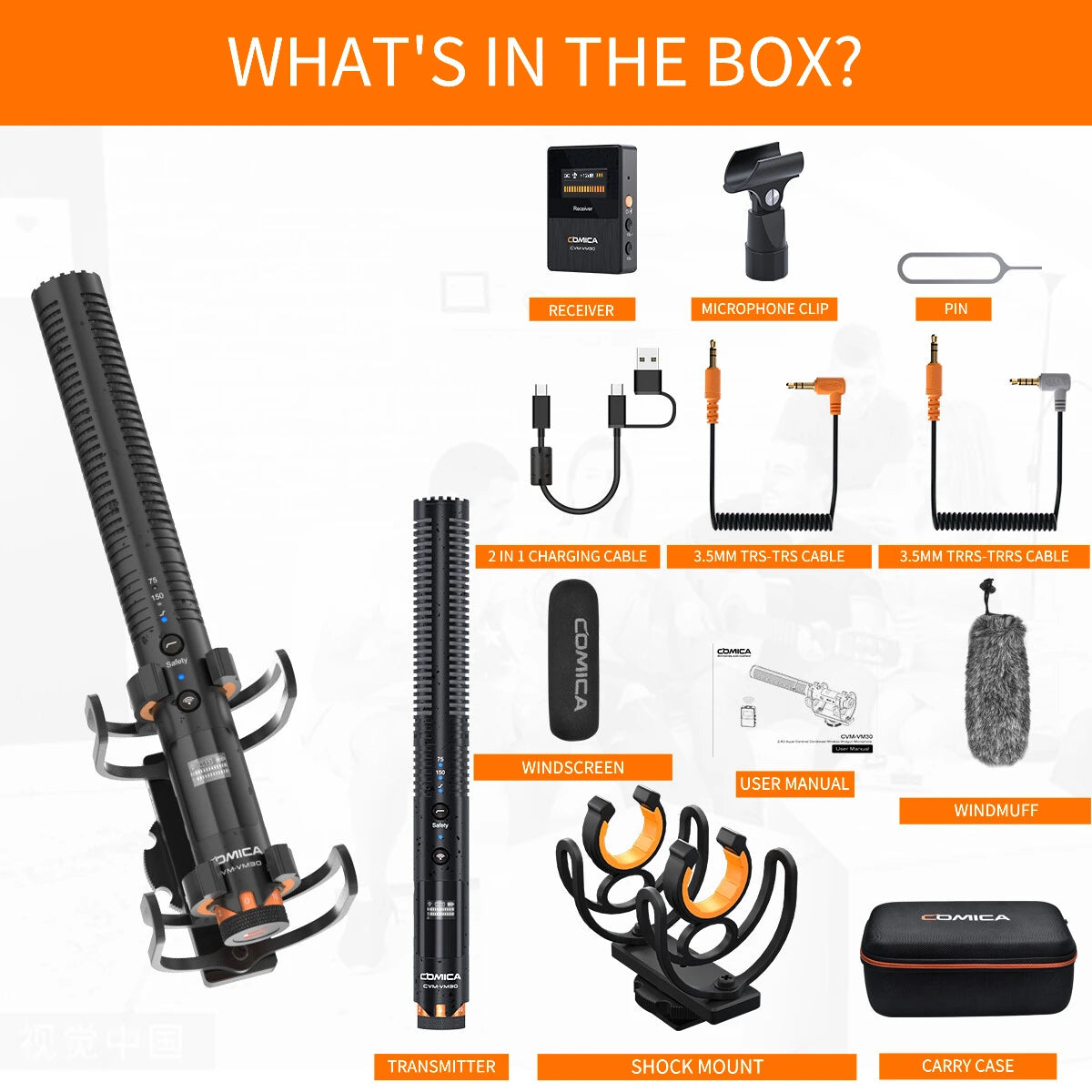 2.4G Wireless Shotgun Microphone for Camera and Type C Devices