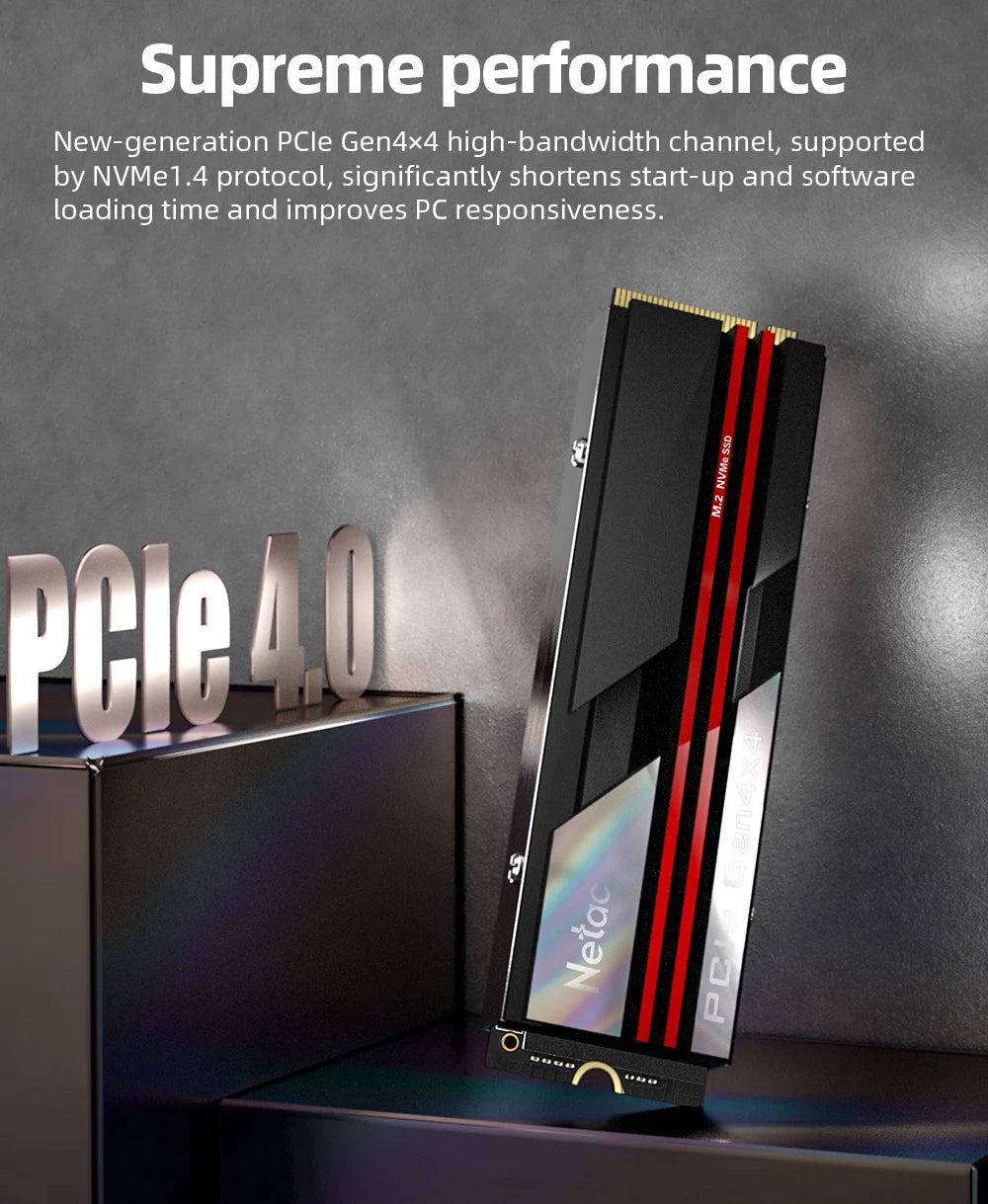 2TB PCIe 4.0 NVMe M.2 SSD Internal Solid State Drive