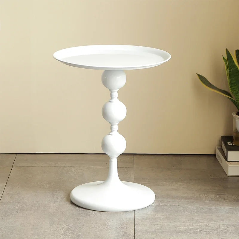 White Nordic Round Side Table Living Room Coffee Table