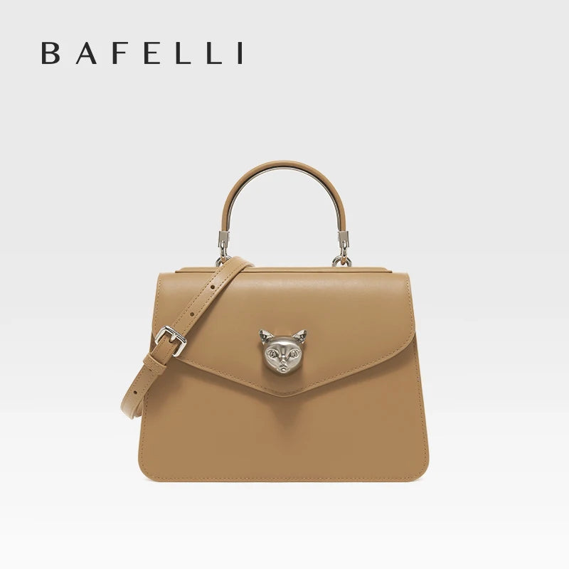 Fashionable Brown Leather Saddle Bag for Women