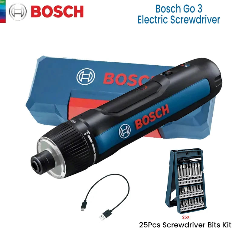 3.6V Cordless Electric Screwdriver with 25-Piece Bits Kit