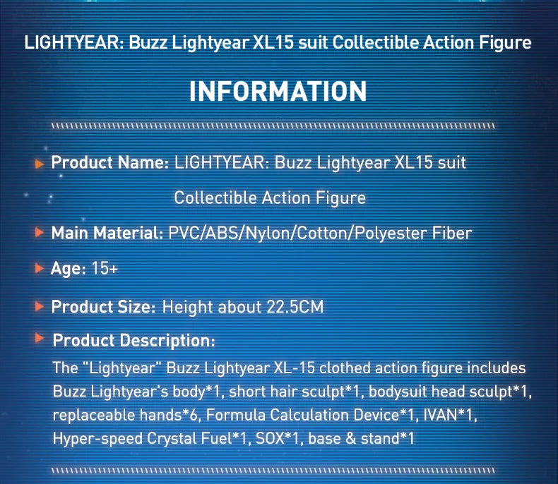 Buzz Lightyear Collectible Action Figure XL15 Poseable