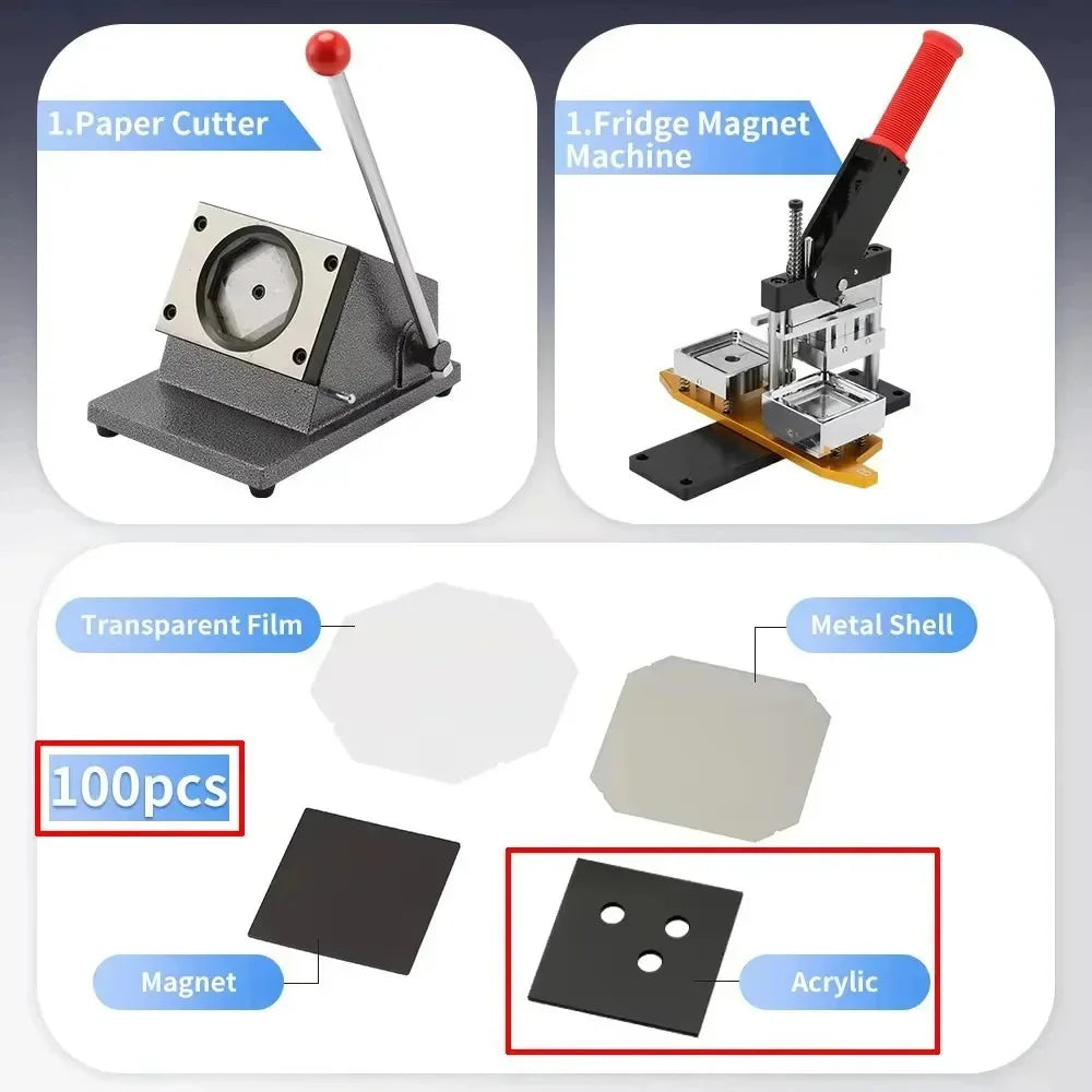 50mm Acrylic Magnet Press Kit for Personalized Gifts