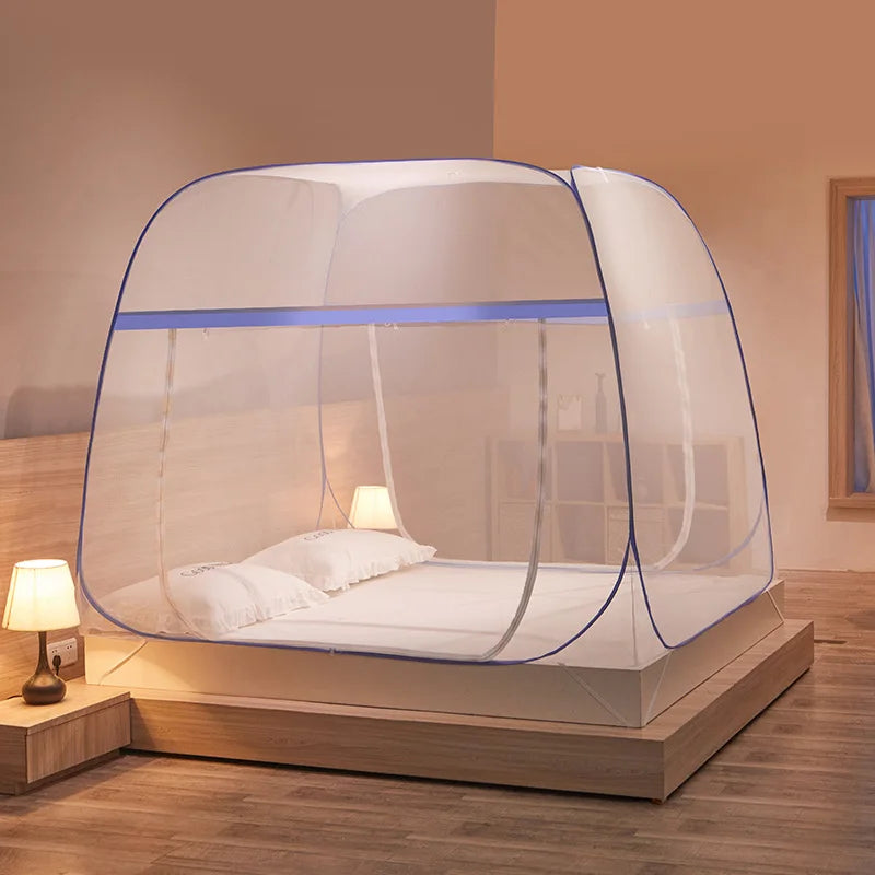 One Touch Pop Up Mosquito Net 180x200 Blue Full Cover