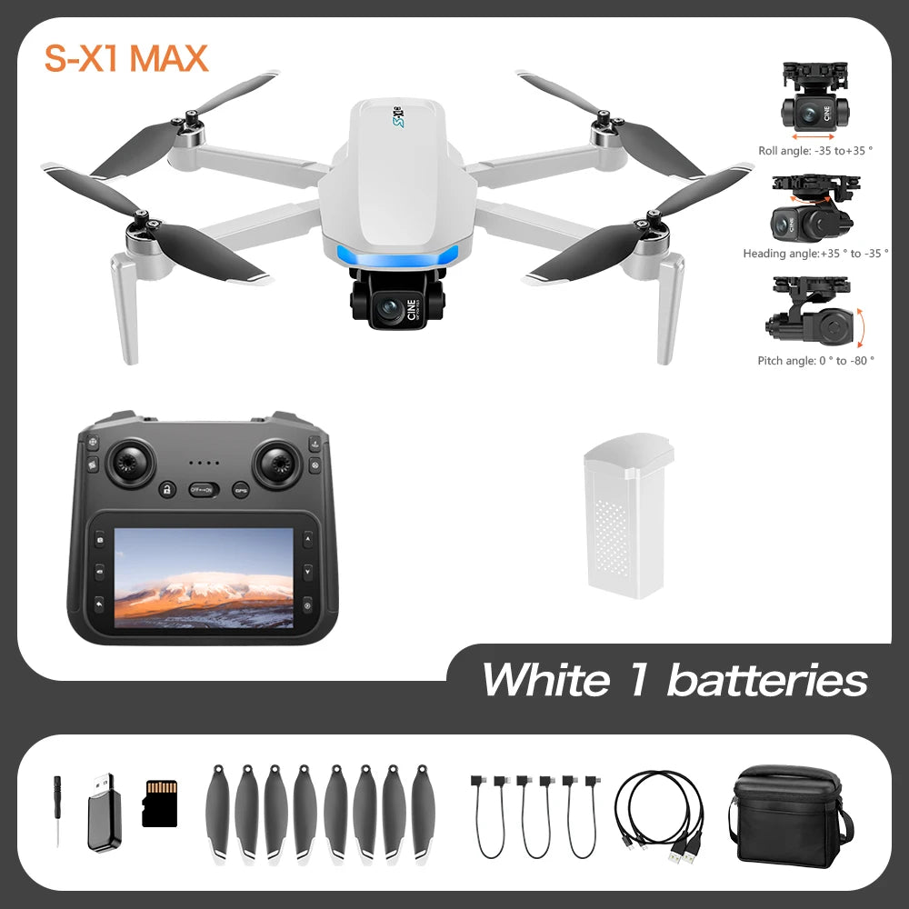 3-Axis Anti-Shake RC Drone White