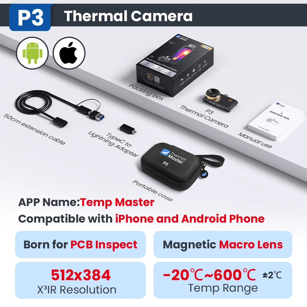 Portable Macro Thermal Imaging Camera 512x384 Resolution