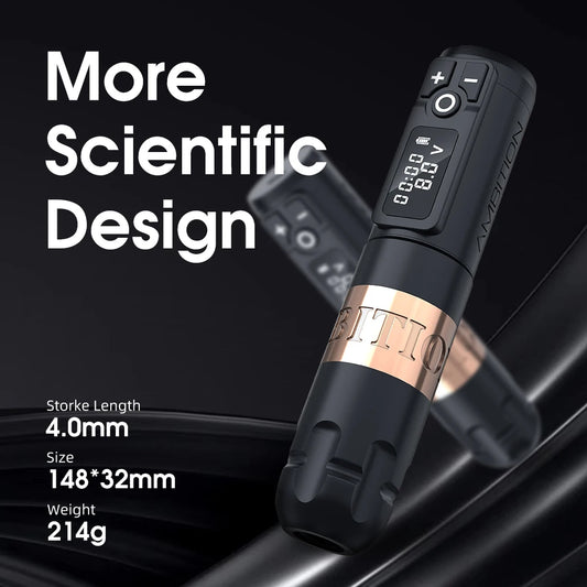 Cordless Rotary Tattoo Pen Battery 2400mAh Portable Black