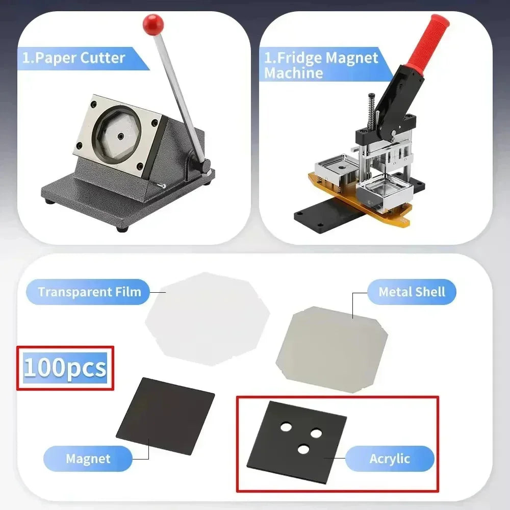 Custom Acrylic Fridge Magnet Button Kit