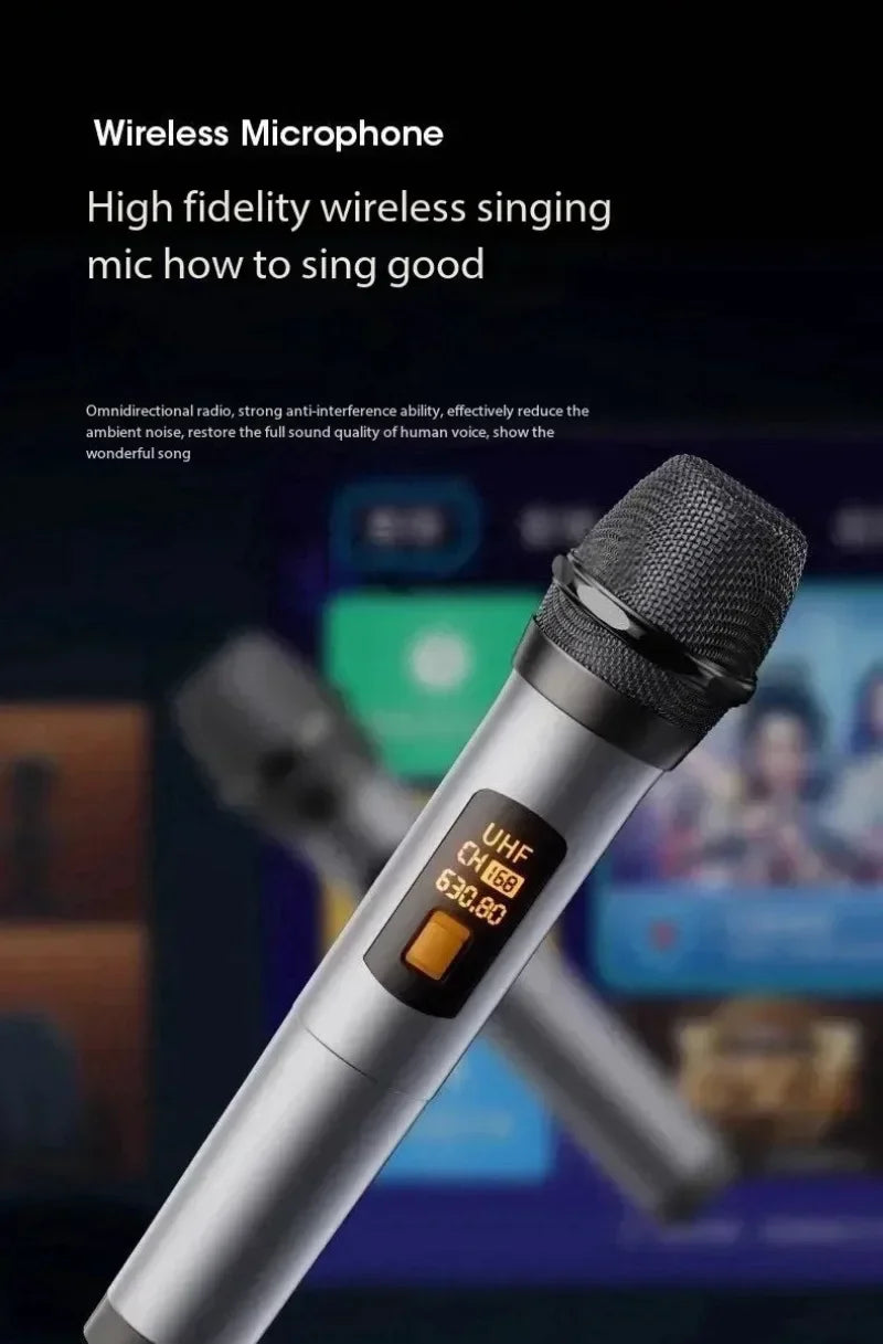 300W Bluetooth Karaoke Machine with Two Mics and LED Party Lights