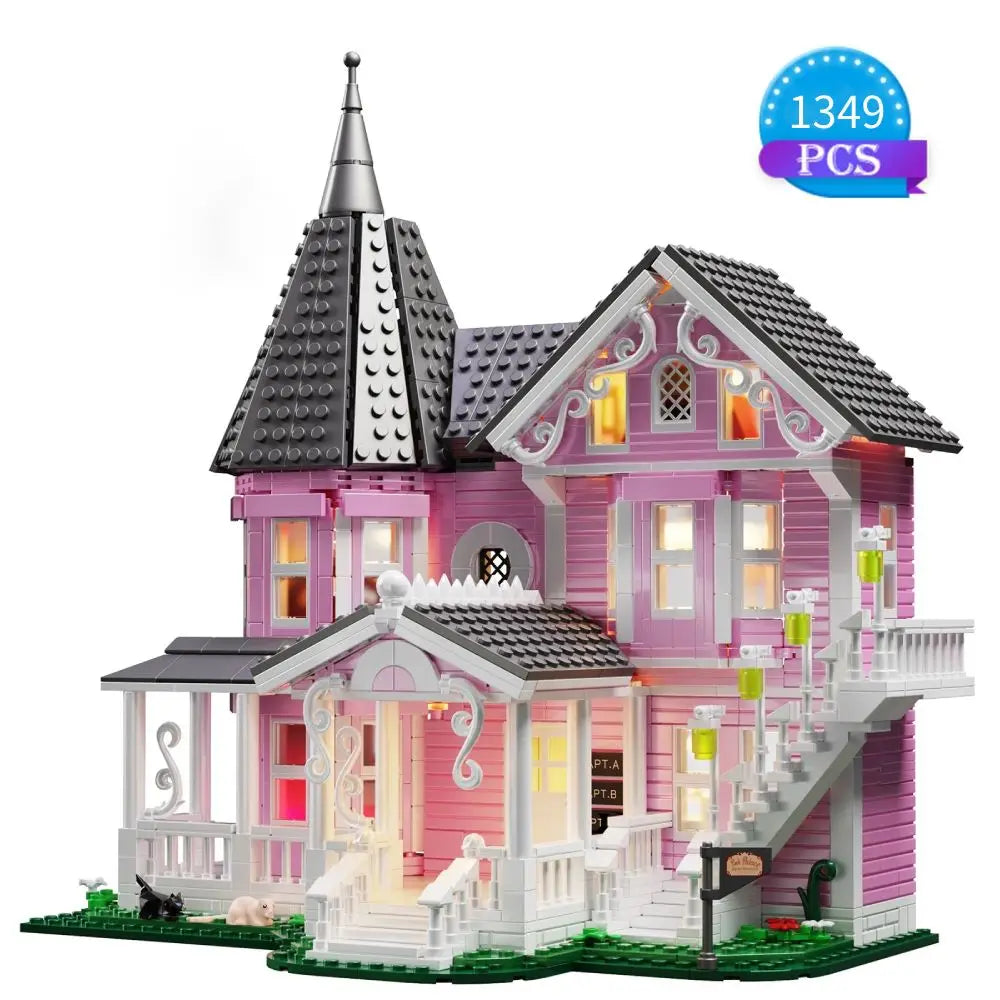 1349 Piece Pink Palace Architecture Model Building Kit