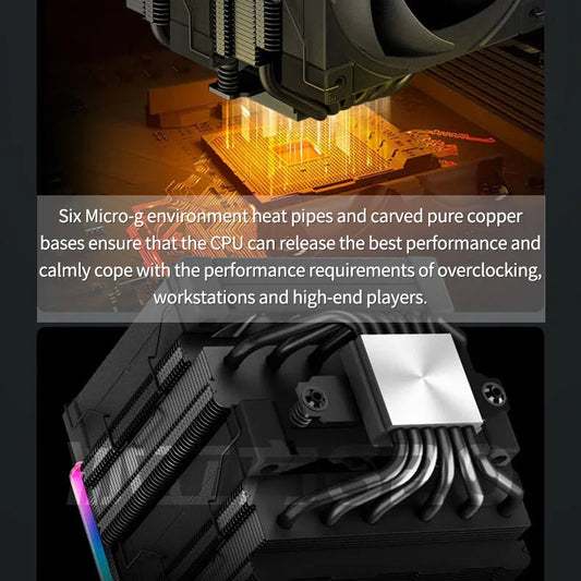 Heavy Duty CPU Cooler 6 Heat Pipes Digital Screen