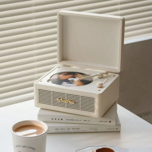 Portable Bluetooth CD Player with Retro Stereo Speakers
