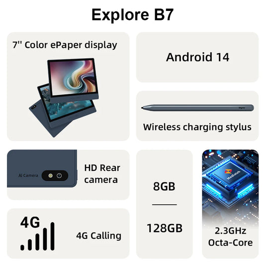 Portable e-Reader Tablet with Handwriting and 5MP Camera
