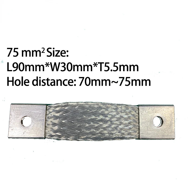 M4 75mm² Copper Braided Busbar Battery Connector Strap