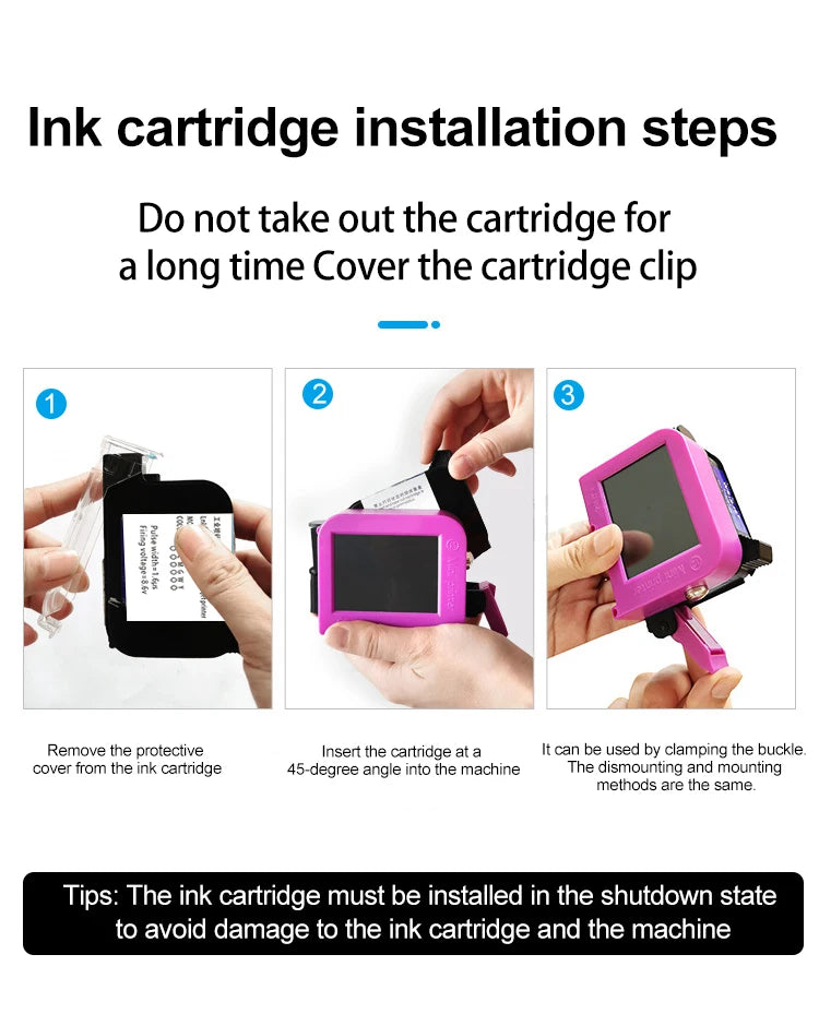 Smart Portable Inkjet Printer with Two Ink Cartridges