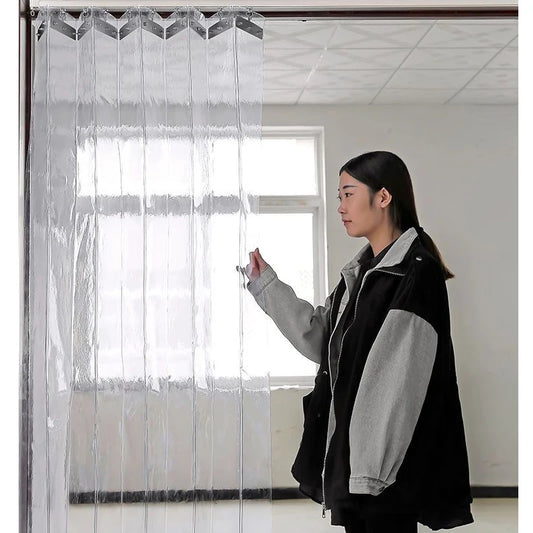 PVC Sliding Door Curtain Transparent 100x210cm Windproof